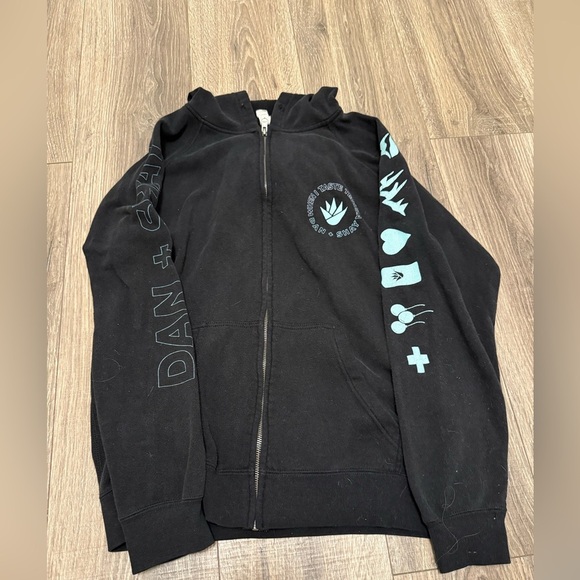 Dan & Shay Tequila Concert Zip Up Black Hoodie Size M - Picture 5 of 6